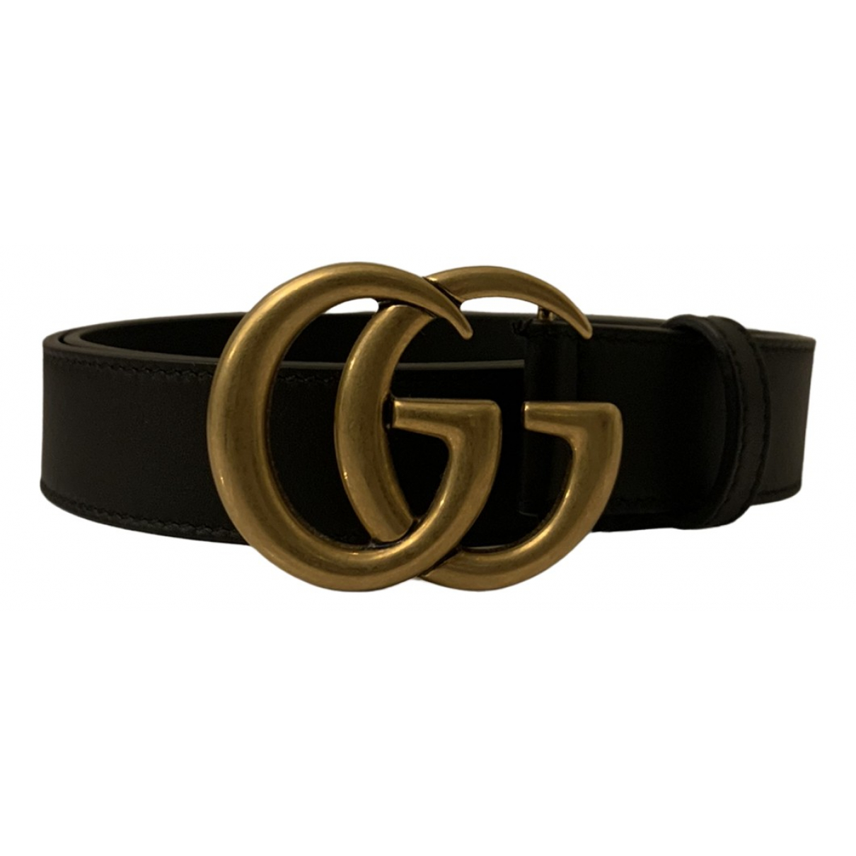 Gg buckle leather belt Gucci Black size 